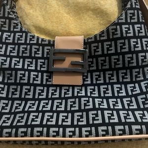 Vintage Fendi Zucca canvas hobo bag